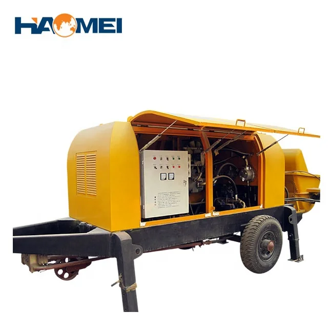 Buy New Small Portable Concrete Pump Line Hydraulic Remote Control 30-90m3 Algeria California
