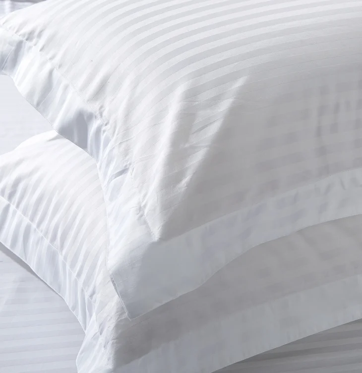 Deeda factory 1cm stripe white hotel bedding bed linen bed sheets set