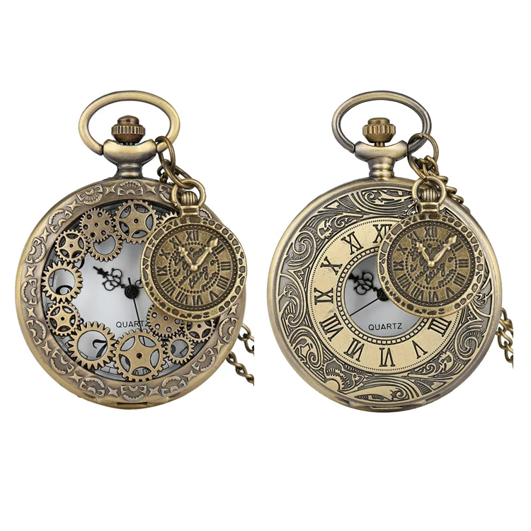 Винтажные мужские кварцевые карманные часы WYGICOO Reloj De Bolsillo Steampunk