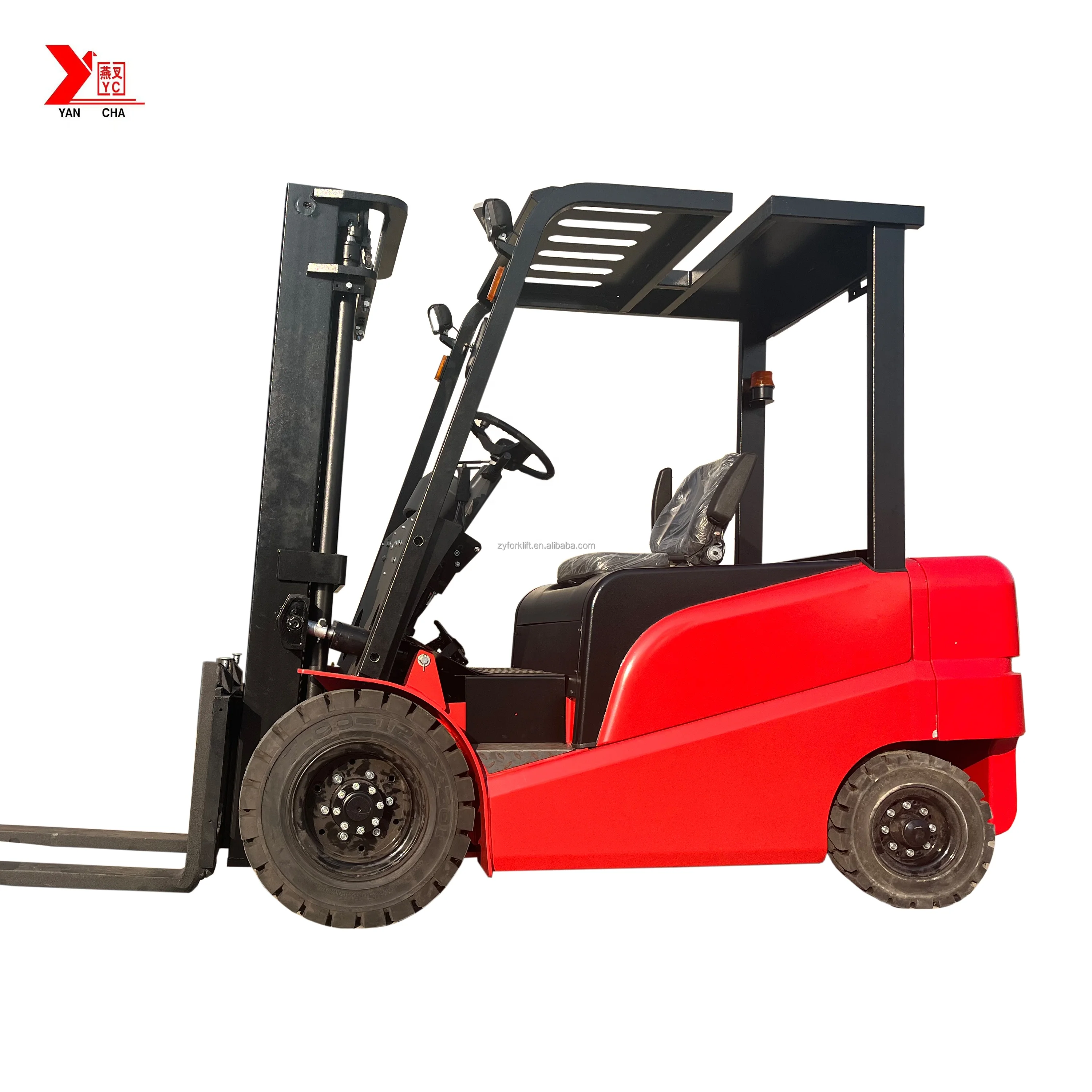 Warehouse Using Battery Forklift with 4 Wheels Self Loading Pallet Lifter Stacker