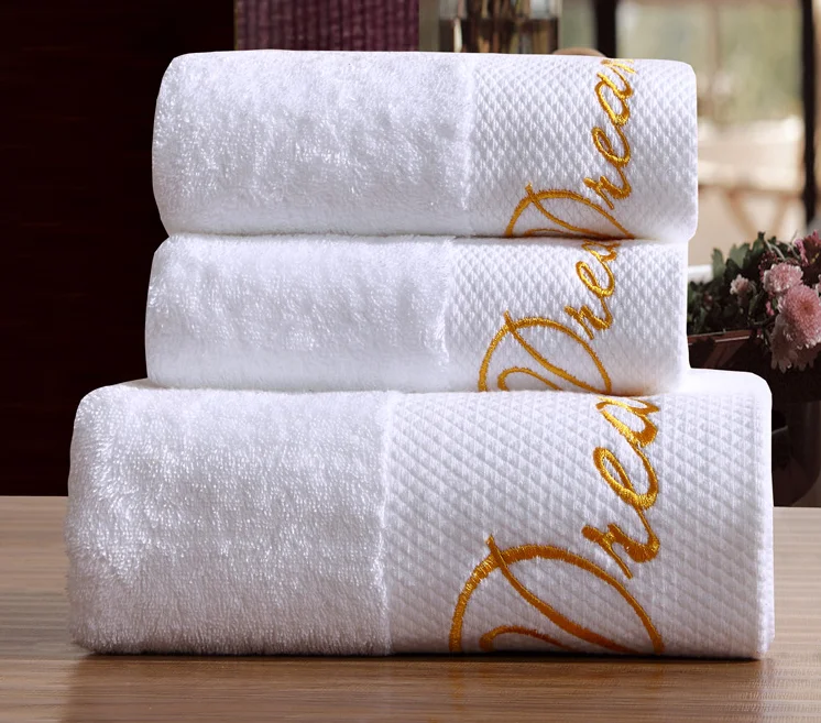 One cotton Size 80*160cm Embroider Logo Linen Egyptian Sheets Extra Whole Sale 100% Home Textile Cotton Large Bath Towel