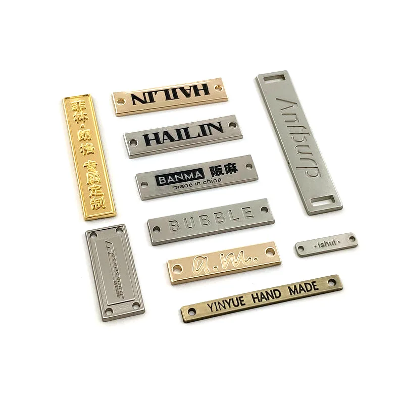 Luxury Metal Logo Tags Custom Brand Name Metal Plates High Quality Metal Logo For Clothing Bag