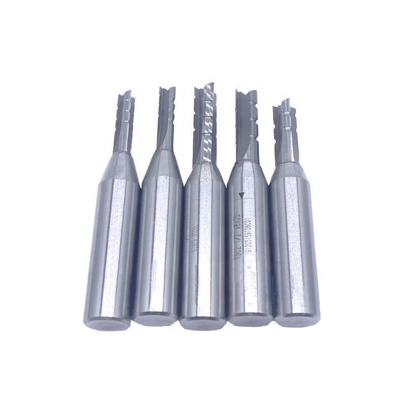 50 pcs Three Flutes TCT Straight Bits  End Mill Wood Cutting Tools Straight Router Bits for Solid Wood