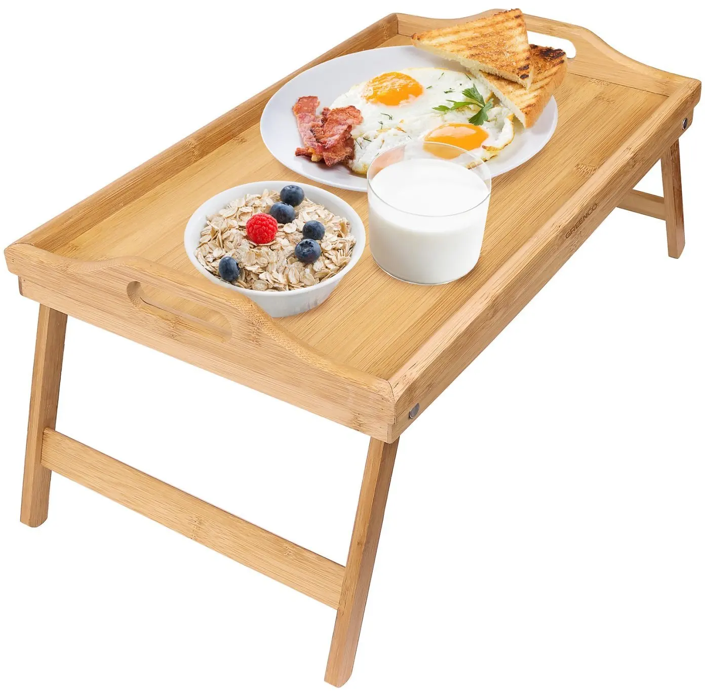 Natural Wholesale Hotel Home Serving Foldable Portable Bamboo Breakfast Table With Legs