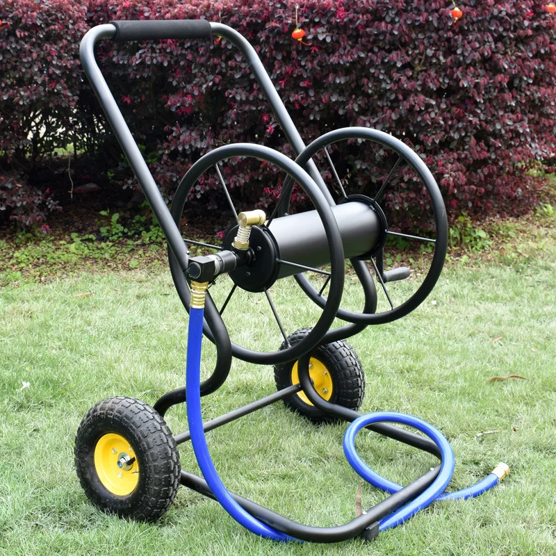 Hot sale factory wholesale garden metal 2 wheel hose reel for irrigation system