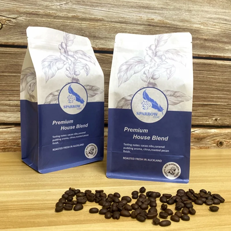 AT PACK custom printed matte flat bottom bags for coffee beans 12oz with valve ziplock bag for coffee shop in US