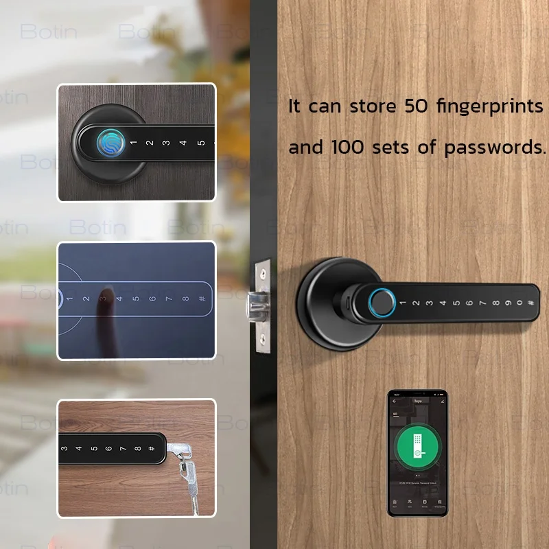 Kadonio Deadbolt Keyless Door Lock Safety Fingerprint Main Door Smart Door Lock Smart Life