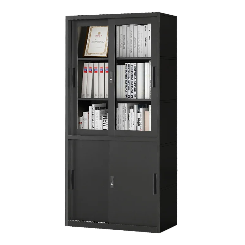 Modern Black Color Lockable Handle Waterproof Steel Storage Office Filing Cabinet with Adjustable Shelves for Bedroom Kitchen