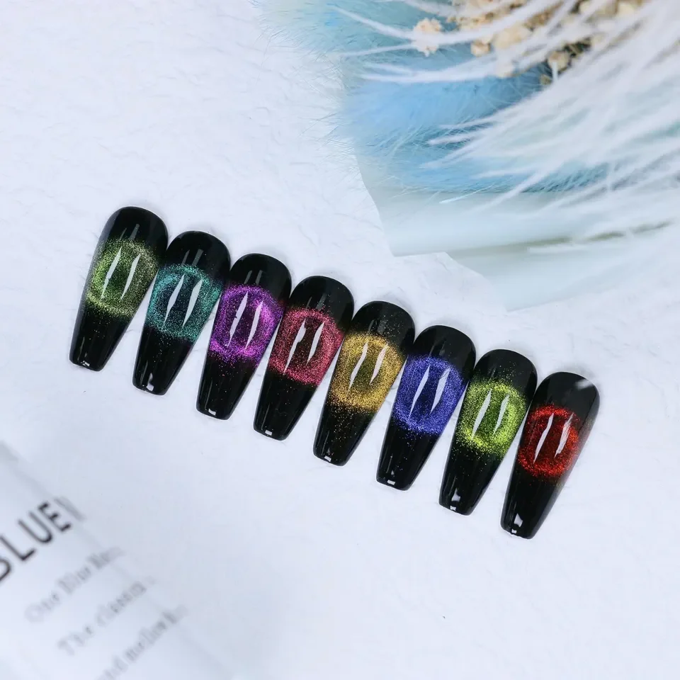 klana New design 9D chameleon cat eye gel polish  UV Gel Polish cat eye nail gel polish for nail art magnetic