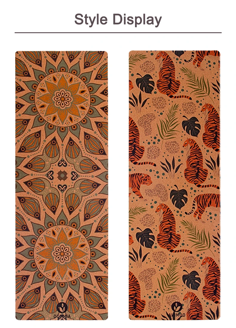 Custom printed high quality eco friendly meditation travel sports folding non-slip cork yoga mat of guangdong