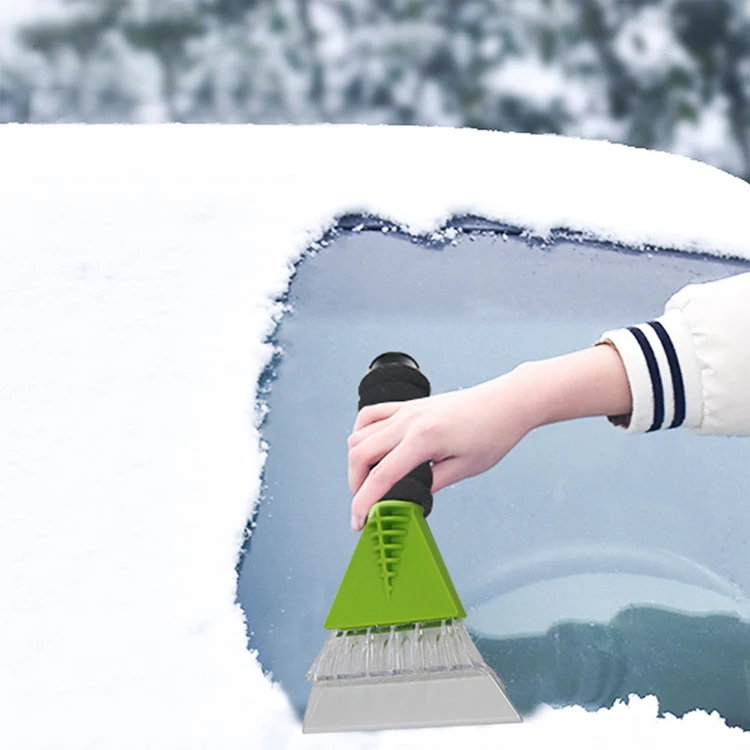 Hot sell winter grass remove frost transparent soft handle plastic snow shovel for car