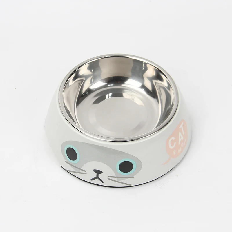 New design pet supplies bowl stainless steel double pet bowls dog food water feeder melamine round salad bowl
