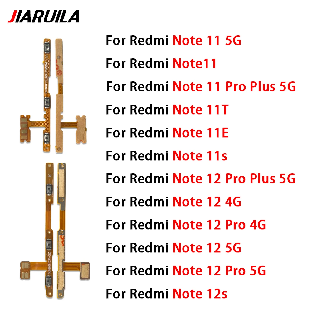 Phone Volume Side Power Flex For Xiaomi Redmi Note 12S 11S 12 Pro Plus 5G 4G Power on off Button Key Flex Cable Replacement