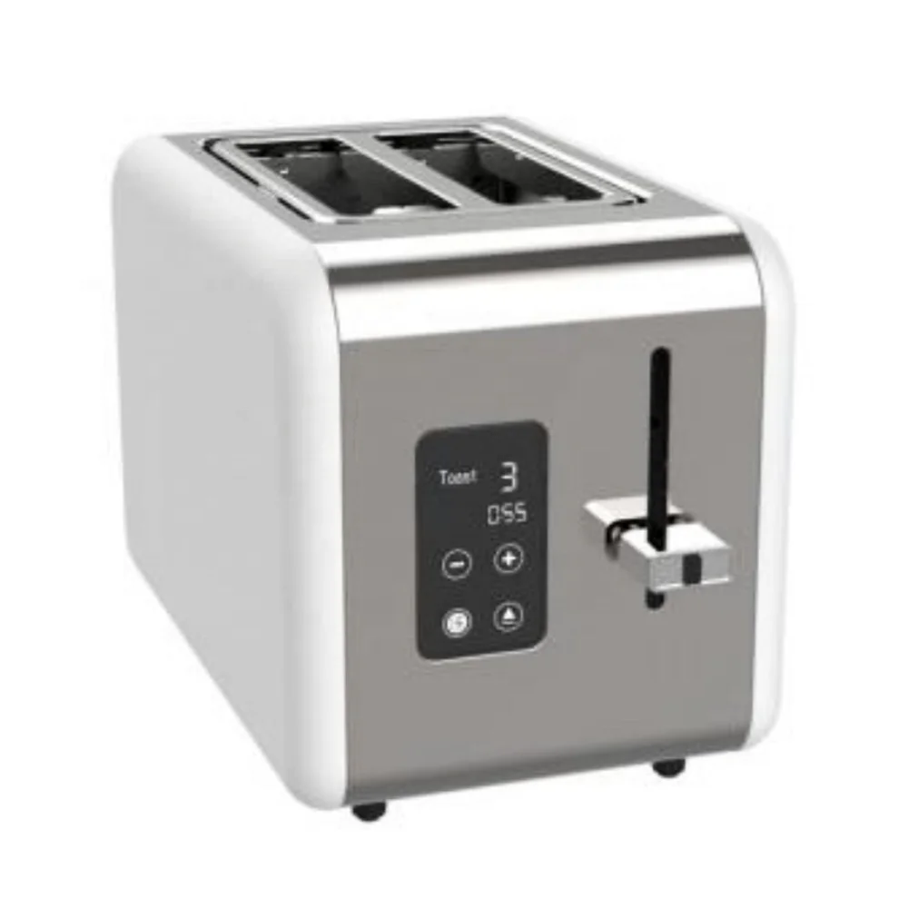Blue Portable 2 Slices Electric Bread Toasters with Touch Screen Control,Removable Crumb Tray for Home Use