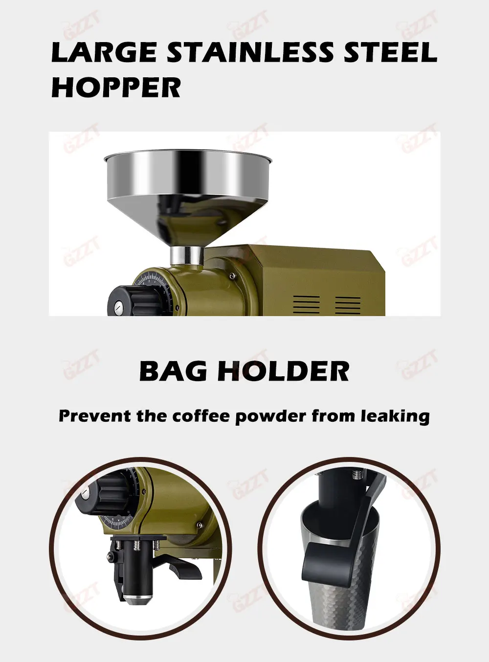 China Manufacture 30kg/h Electric Coffee Grinder Multi-function SOE Arabica Blue Mountain Bean Grinding Machine Espresso Grinder