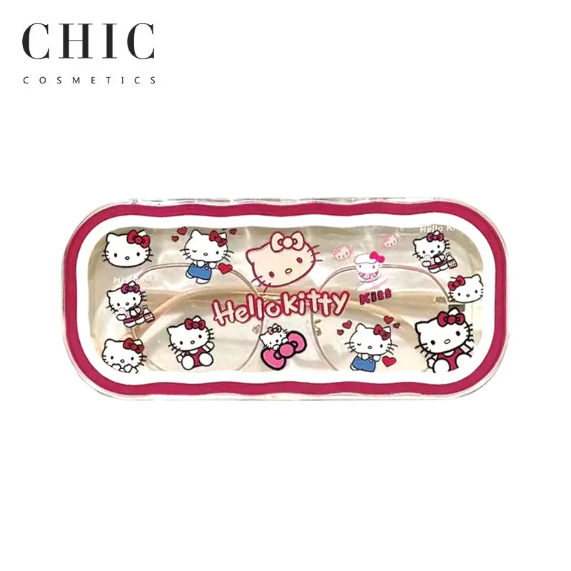 Wholesale Japan Cartoon Helloed Kitty Sanrio Vanity ABS Glasses Travel Case Makeup Brush Storage Beauty Cosmetic Bags Accessory