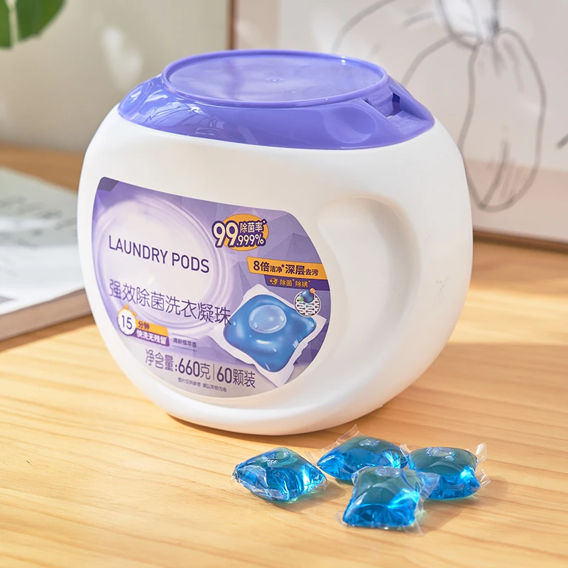 New Style Freely Soluble Antibacterial Mite Removal Long Lasting Fragrance Laundry Detergent Pods Capsule