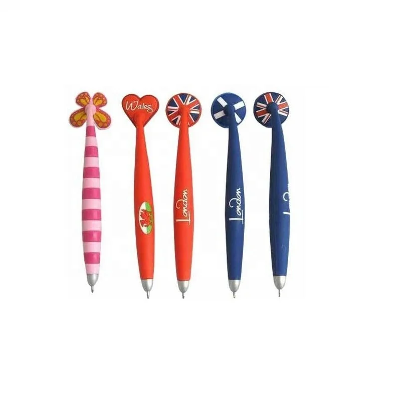 Fridge magnet pen custom made pvc silicone souvenir fridge magnet ballpoint pen with print logo
