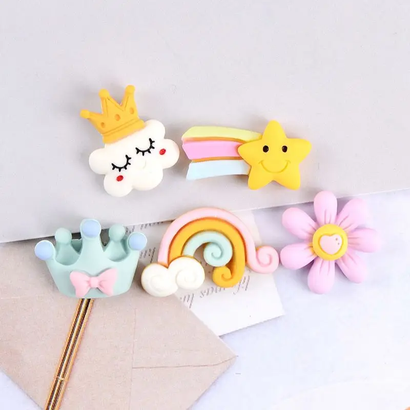 Cartoon clouds meteor rainbow crown diy resin jewelry accessories resin crafts