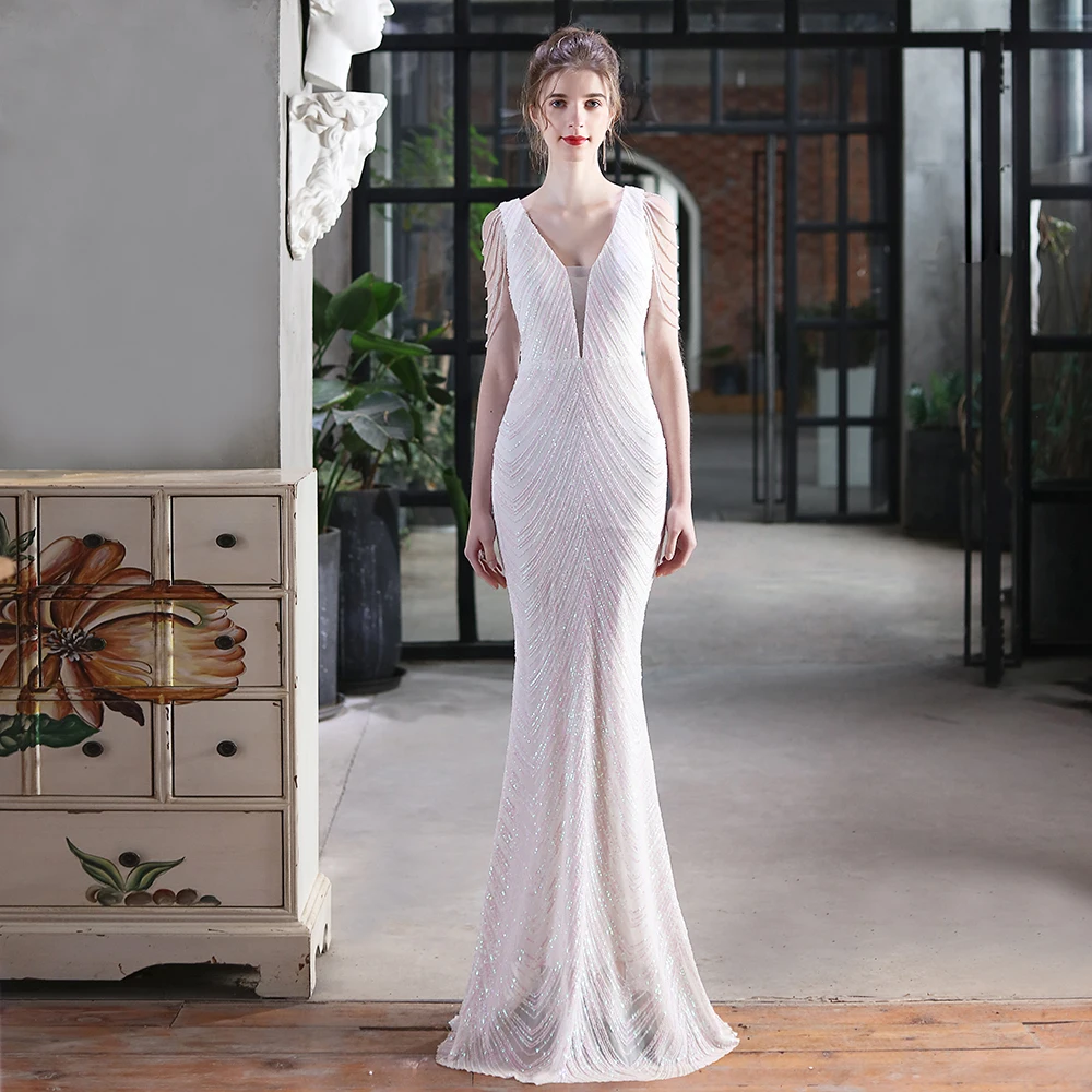 Night club party women sexy slim elegant long mermaid evening prom dresses