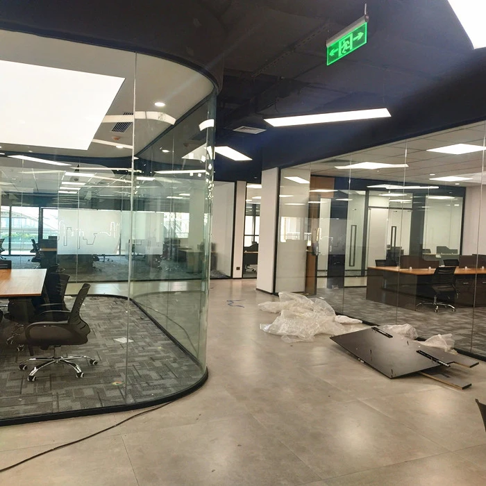 2022 Meeting Room High Partition Aluminium Frame Wall Slim Modern Screen Office Glass Partition Wall