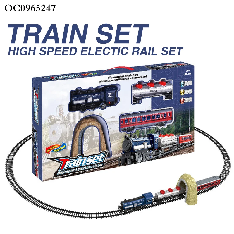 B/O Simulation plastic electric track train with rail toy set music sound