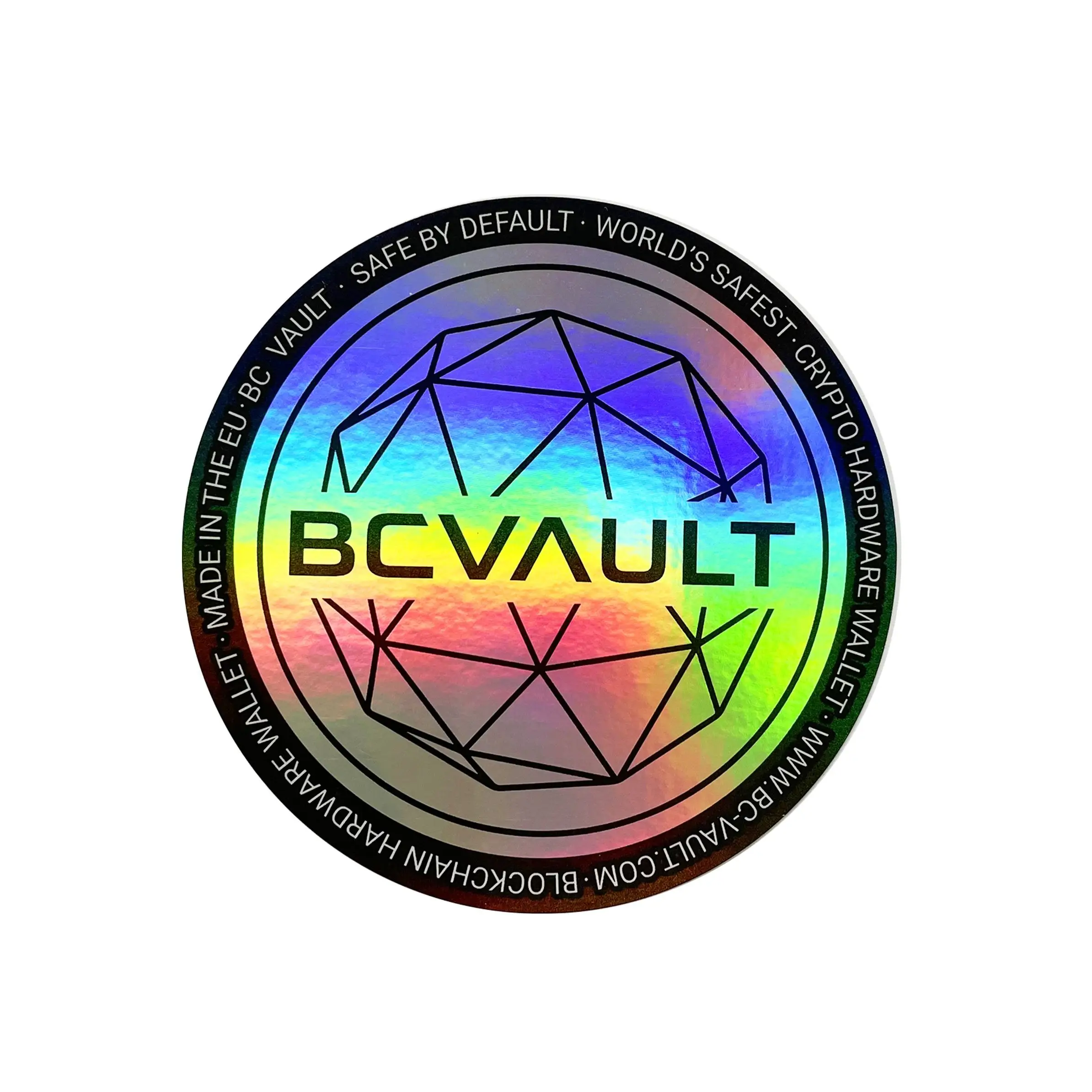 Customized iridescent paper round shape hologram vinyl waterproof label stickers