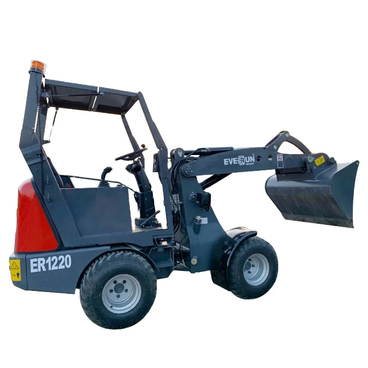 EVERUN ER1220 1.2ton сельскохозяйственная техника мини колесный погрузчик с дизельным двигателем Kubota Euro 5 EPA4