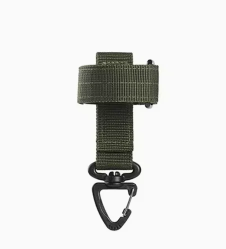 Outdoor Tactical Gear Keychain Nylon Webbing Belt Pouch with Hook for Secure Key and Rope Cord Keeper