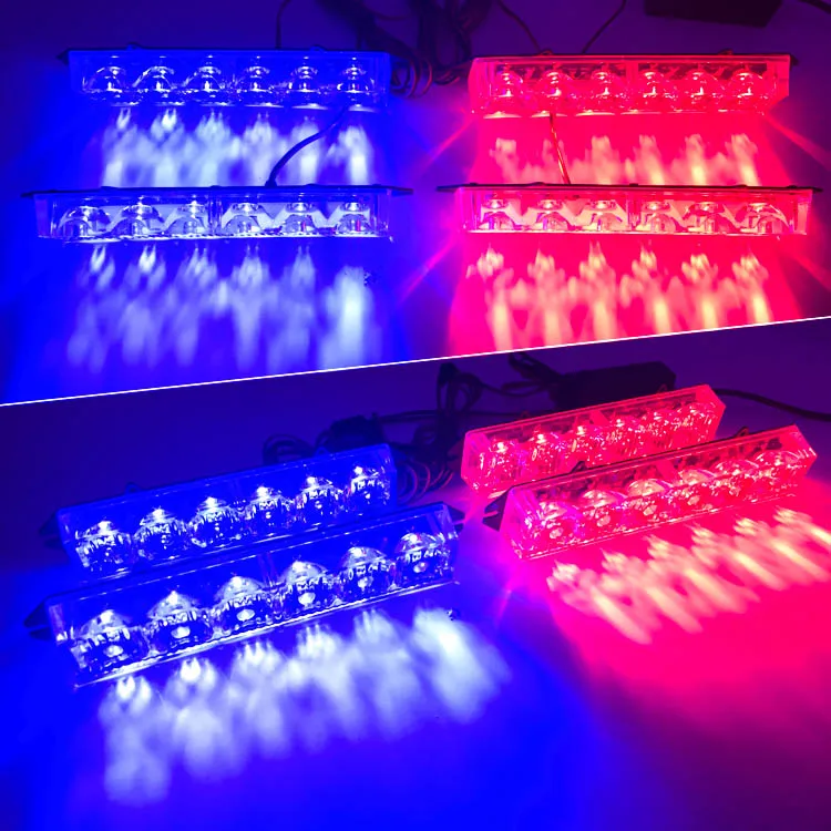 24W white red blue amber green car auto emergency grille flashing LED warning strobe light