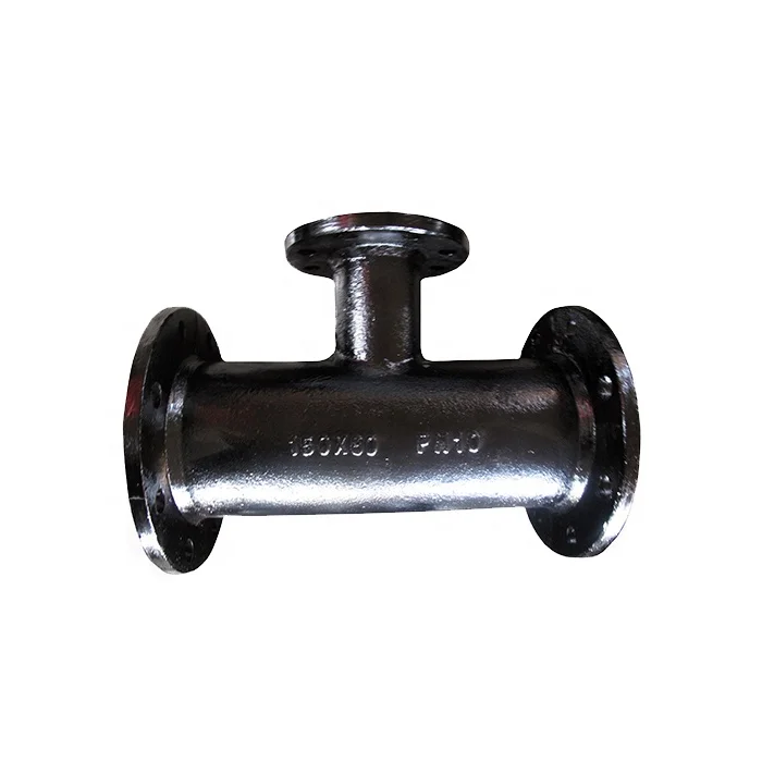 ISO 2531 PN16 cement lined FBE coated cast ductile iron pipe fittings-all flanged tee