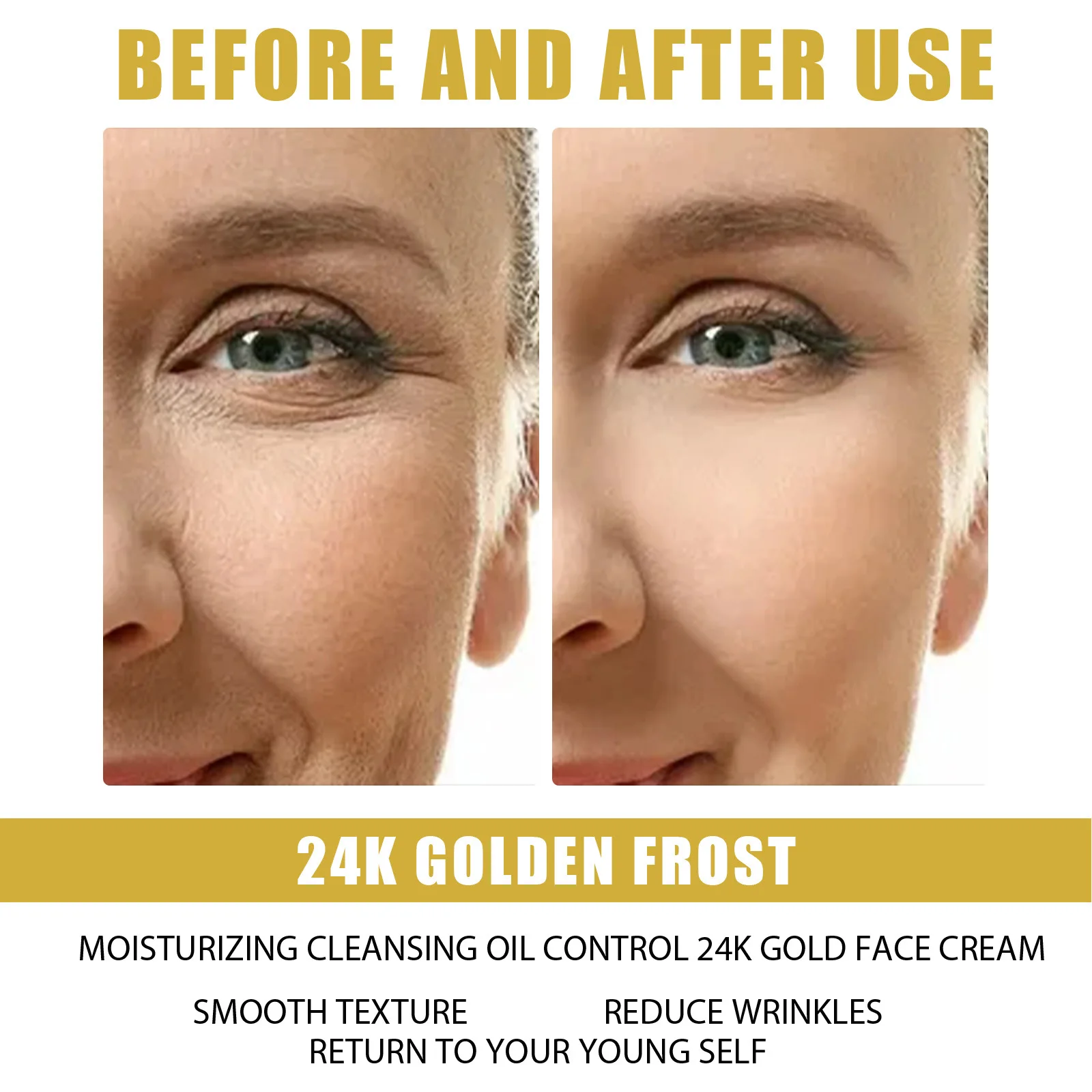 Organic Anti Aging Wrinkle Whitening Moisturizing 24k Gold Face Cream