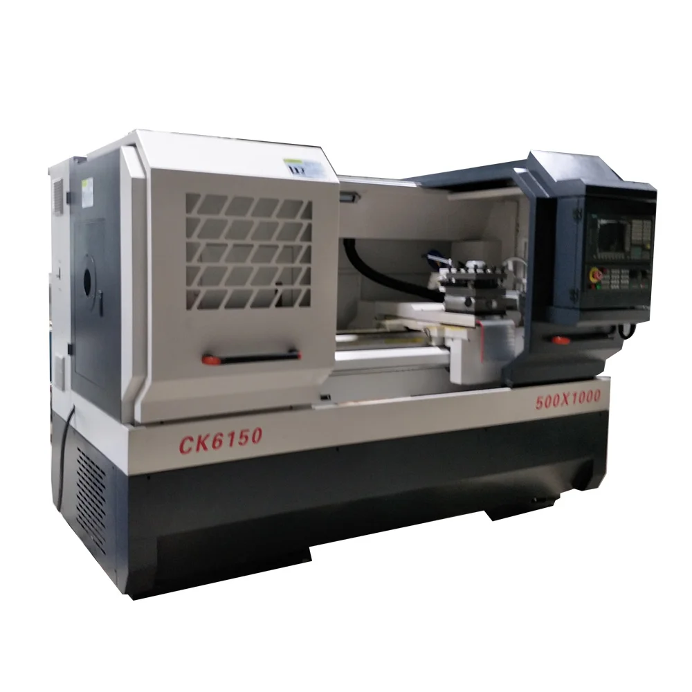 Factory price horizontal digital lathe machine CK6150 CK6140 micro cnc lathe machine working video