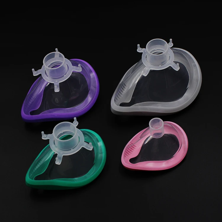 Gas Valve Up Disposable High Quality PVC And Silicone Rotational Inflatable Anesthesia Face Facial Oxygen Breathing Mask