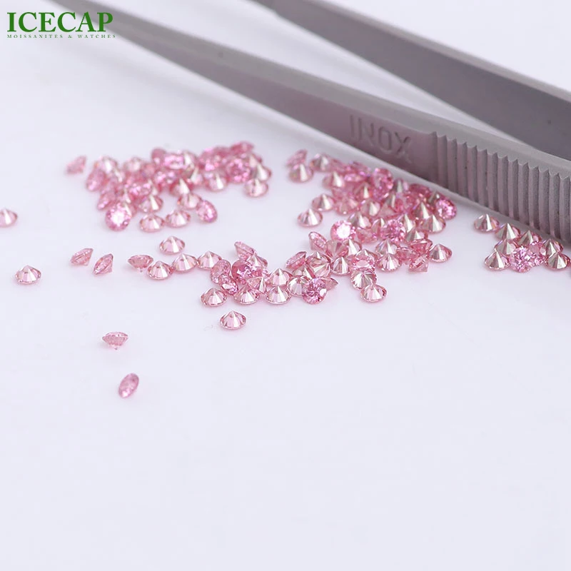 Round Cut Pink VVS Moissanite Manufacturer 2-2.9mm Synthetic DEF Color Past Diamond Tester Jewelry Making