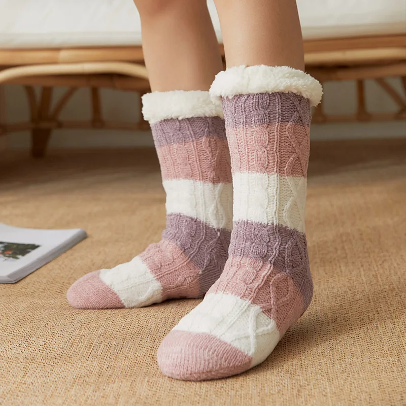Wholesale Female Floor socks Anti-Slip Keep Warm Winter Wool Fur 2022 New Slipper Indoor Cozy Socks