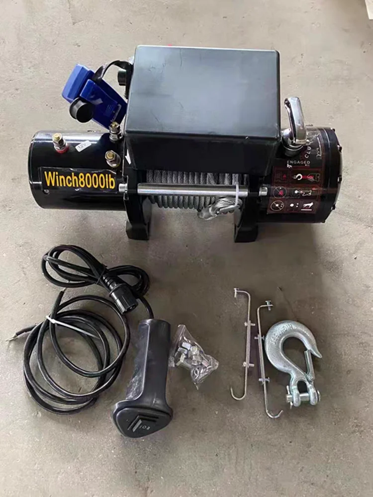  High Quality Truck Jeep Pulling Auto Mini 4500LBS 12v/24v Capstan Electric Winch with Two Remotes Offload 4x4 Car