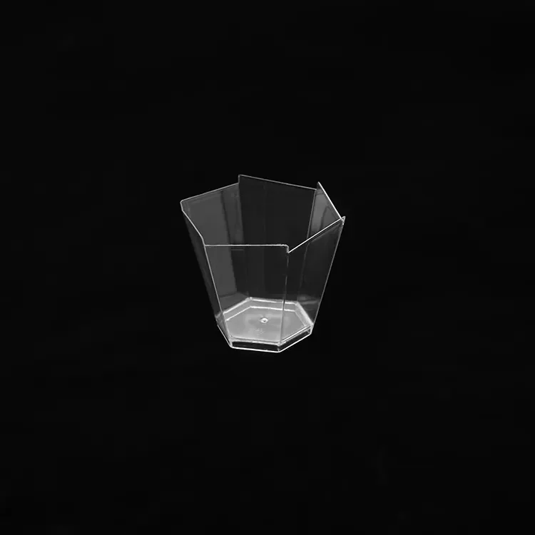 Wholesale Serving Custom Shape  Hot And Cool Food Disposable Party Cup Cream Salad Desert Cup Small Hexagon Plastic Cup