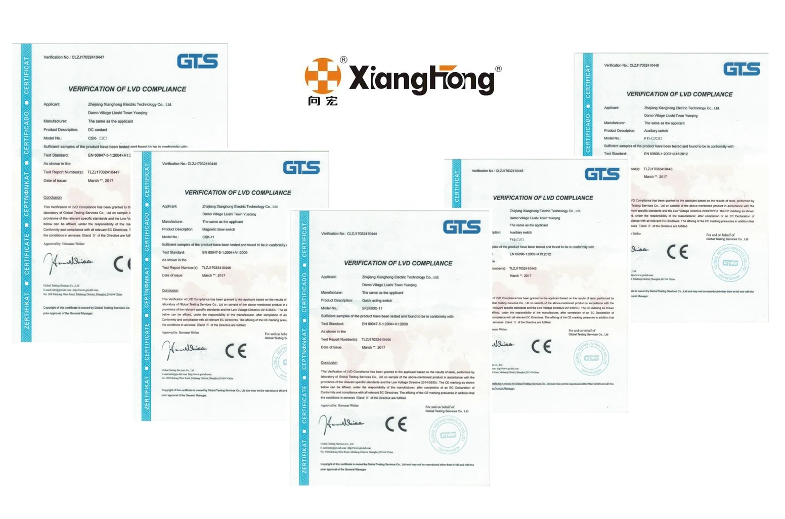 Xianghong F10-12 6NO6NC 6layer auxiliary switch and Control Switch for vs1 vcb and sf6 vacuum circuit breaker