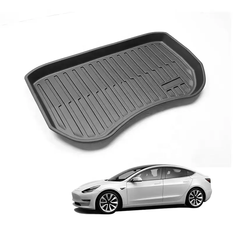2021 For Tesla Model 3 Interior Car Accessories Parts 3-Pcs TPE Front Trunk Car Mats for Floor Position