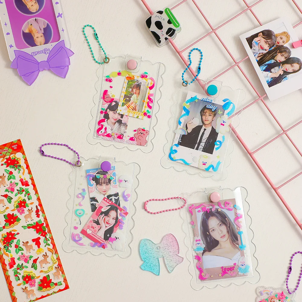 Новый Kawaii Kpop, стиль звезды, Защитные чехлы для фотокарт, чехол с цепочкой для ключей, ПВХ пластиковый держатель для фотокарт