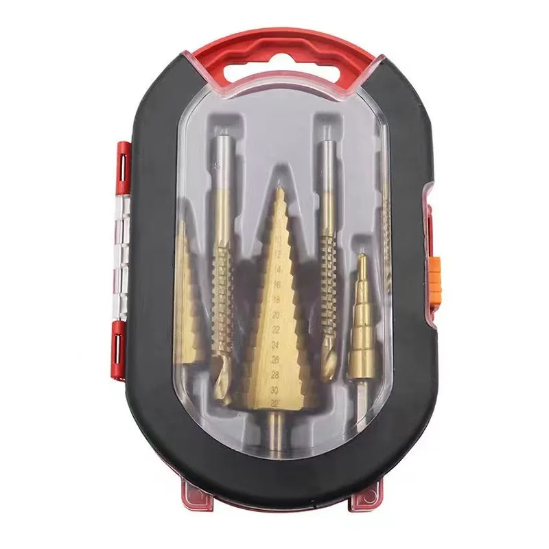 6 Kits Of Pagoda Drill Bits Plastic Set With Titanium Plated Surface And High Quality Power Tool Accessories