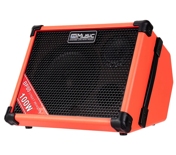 Music Instruments Factory 80W Speakers Outdoor Bluetooth Busking Rechargeable PA Amplifier Acoustic Guitar Combo