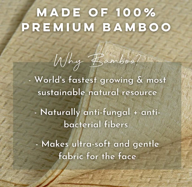 100% Bamboo Fibers  Dermatologist Approved Clean Towels XL, Disposable Face Towel