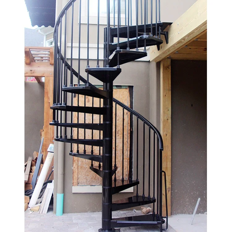 Custom Design Metal Stainless Steel Spiral Staircase Wooden Case Modern Indoor Free of Charge