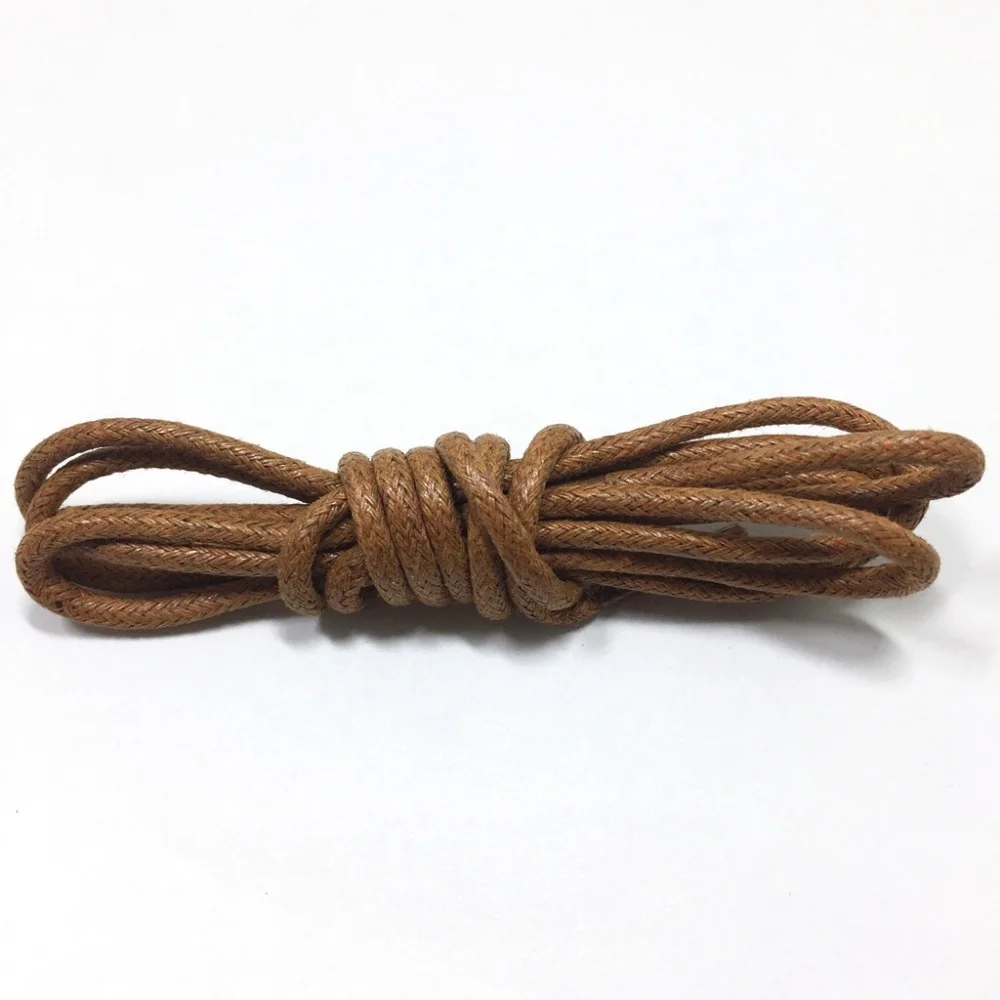 Wholesale round waxed shoe laces with available colors