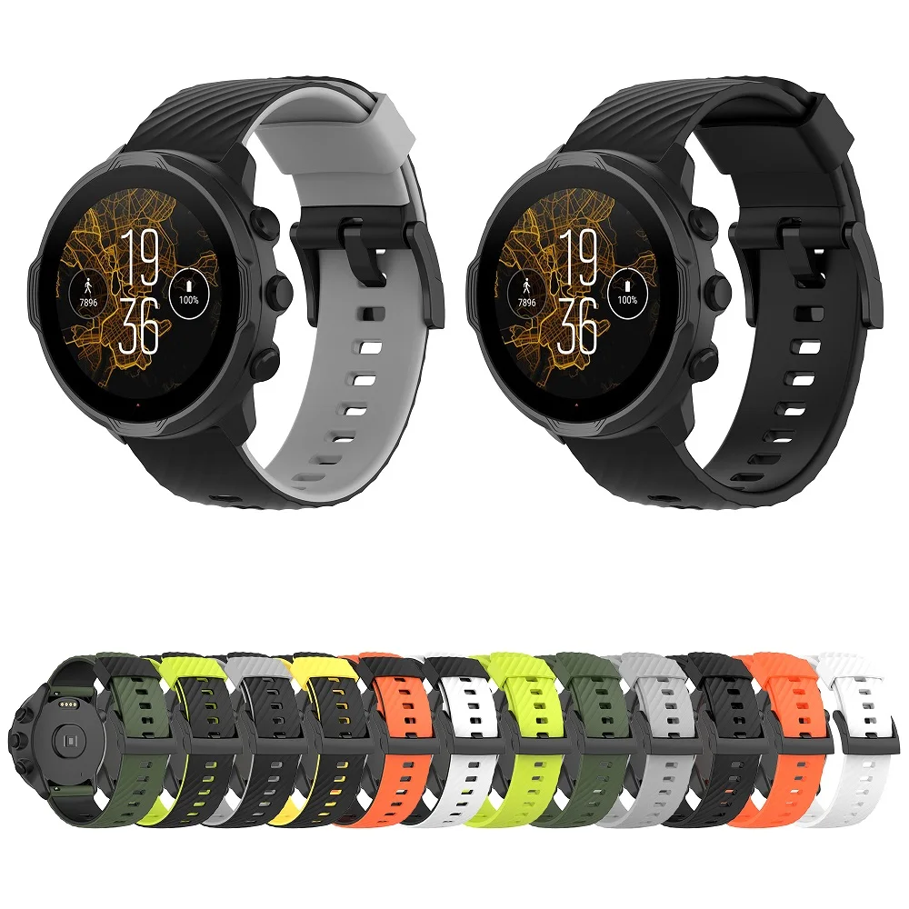Сменный браслет для Suunto 7/9/9 Baro/D5 Spartan спортивные наручные часы 24 мм мягкий силиконовый ремешок спортивных часов