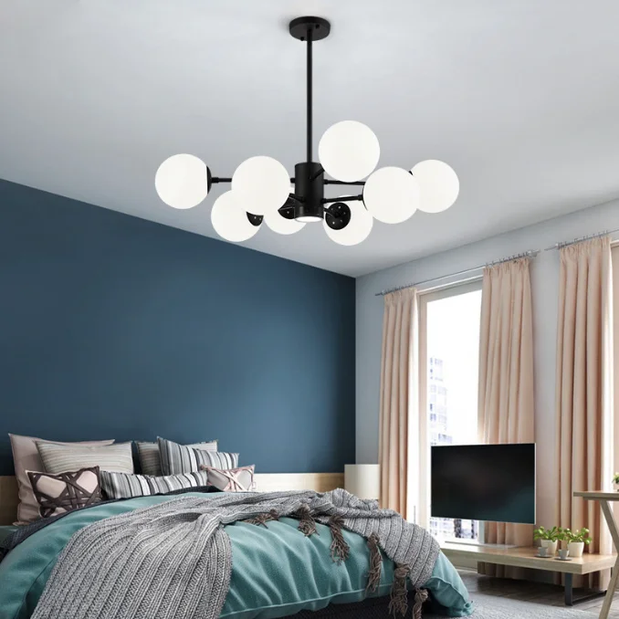 High Quality White Bubble Glass Ball Pendant Lamps LED Warm Light for Indoor Hotel Lighting Available for Wholesale