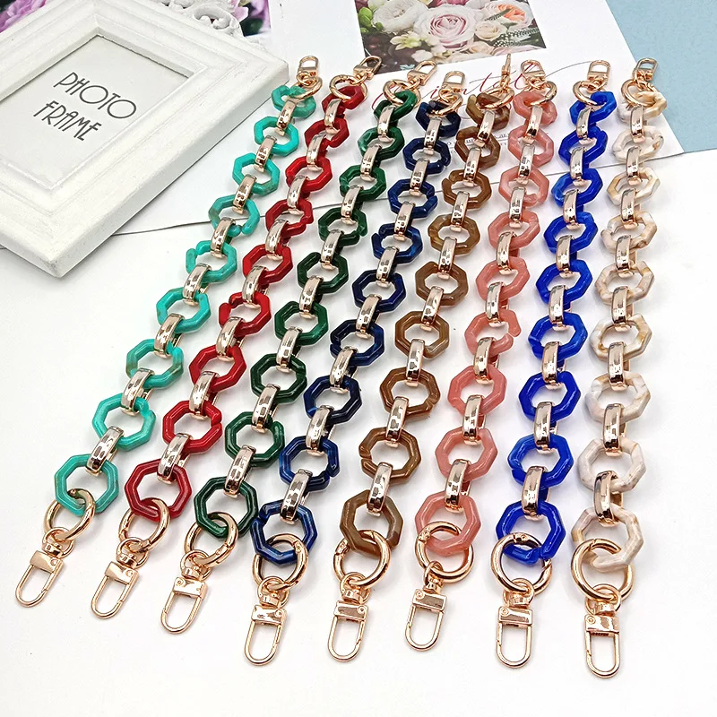 Fashion Bag Parts Accessories Custom Metal Handbag Shoulder Strap Chain Womens DIY Purse Acrylic Chain