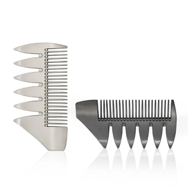 
 Высококачественная Расческа для бороды из нержавеющей стали, металлическая масляная головка, двухсторонняя Расческа для бороды, Профессиональная Мужская Расческа для бритья с широкими зубьями  